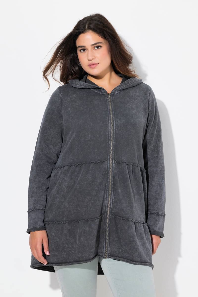 Große Größen Long-Hoodiejacke, Damen, grau, Größe: 62/64, Baumwolle, Ulla Popken von Ulla Popken