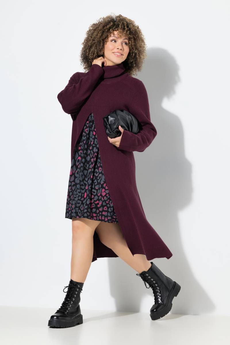 Große Größen Long-Pullover, Damen, lila, Größe: 54/56, Viskose/Polyester/Synthetische Fasern, Ulla Popken von Ulla Popken