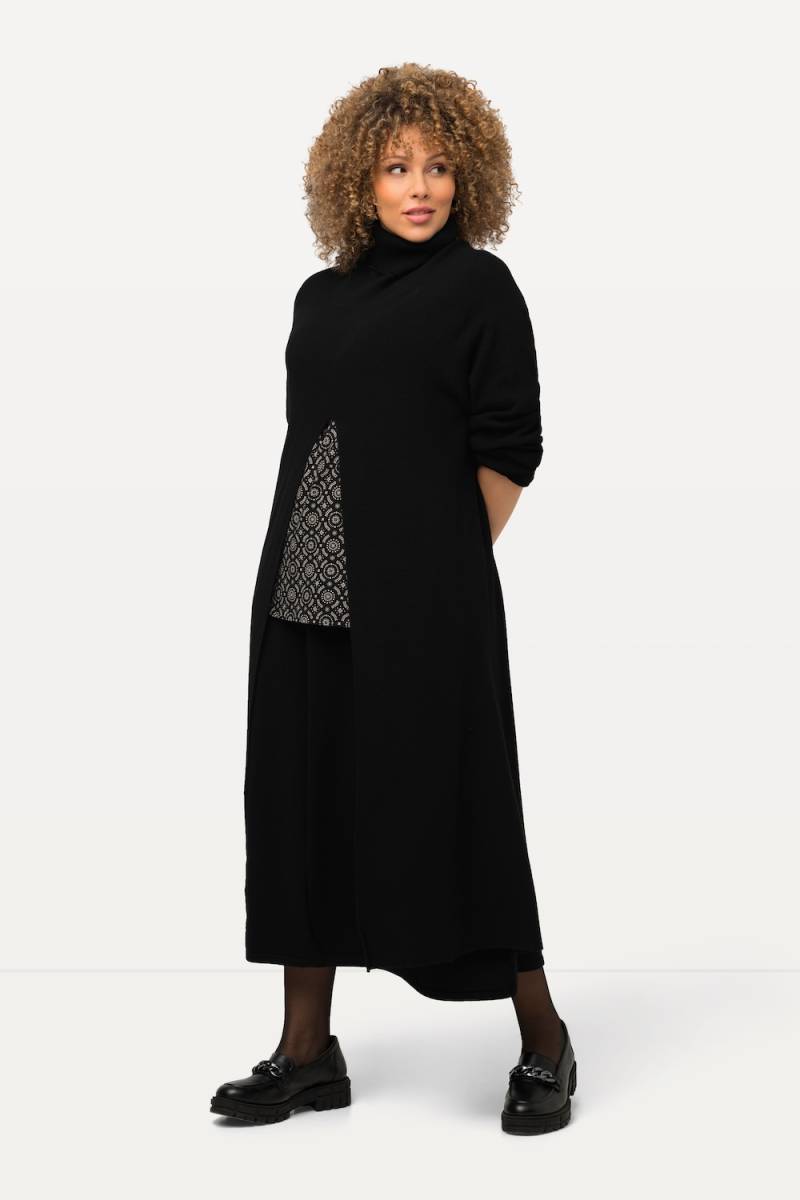 Große Größen Long-Pullover, Damen, schwarz, Größe: 54/56, Viskose/Polyester/Synthetische Fasern, Ulla Popken von Ulla Popken