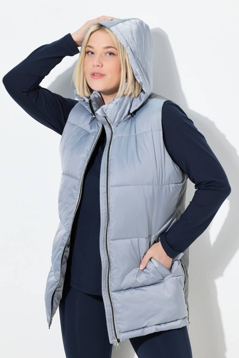 Große Größen Long-Steppweste, Damen, grau, Größe: 58/60, Polyester, Ulla Popken von Ulla Popken