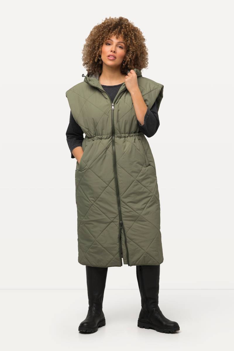 Große Größen Long-Steppweste, Damen, grün, Größe: 46/48, Polyester/Synthetische Fasern, Ulla Popken von Ulla Popken
