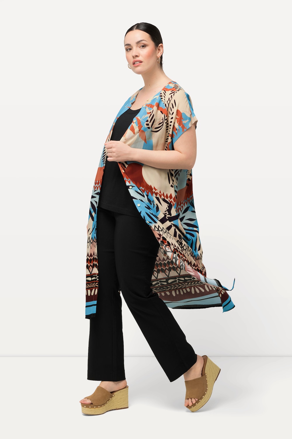 Große Größen Longbluse, Damen, beige, Größe: 58/60, Viskose, Ulla Popken von Ulla Popken