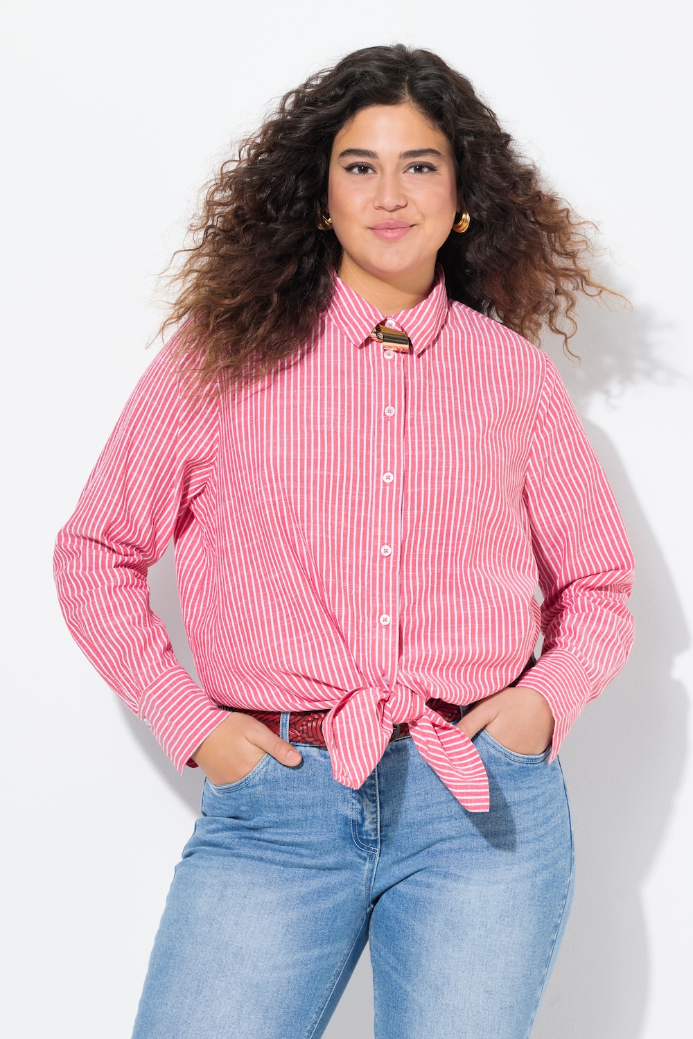 Große Größen Longbluse, Damen, rot, Größe: 42/44, Baumwolle, Ulla Popken von Ulla Popken