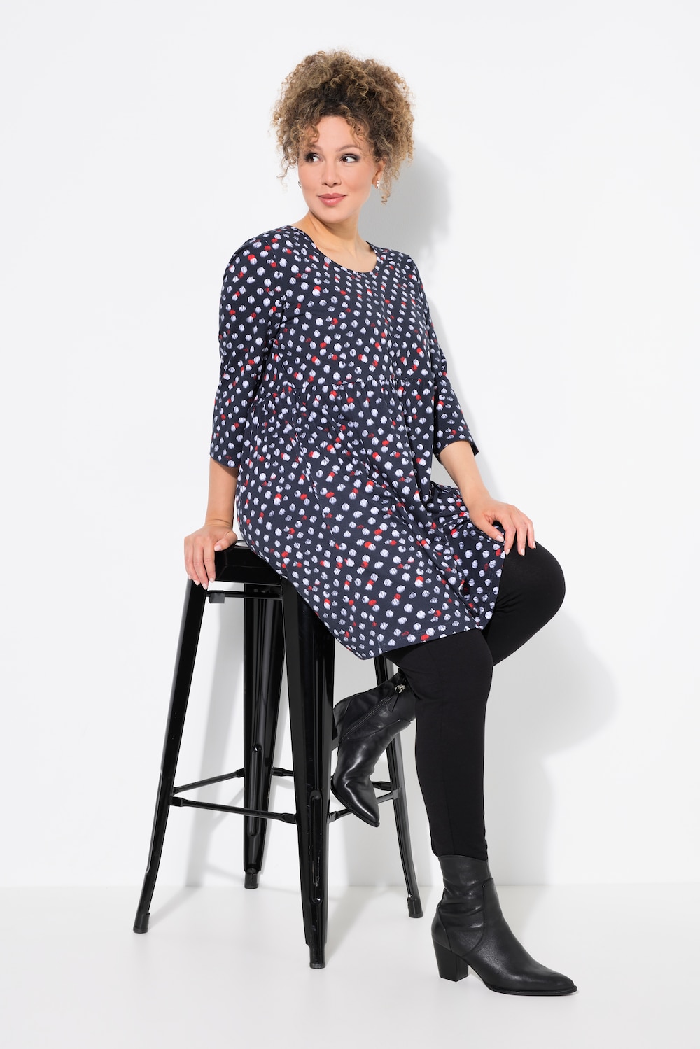 Große Größen Longshirt, Damen, blau, Größe: 46/48, Baumwolle, Ulla Popken von Ulla Popken