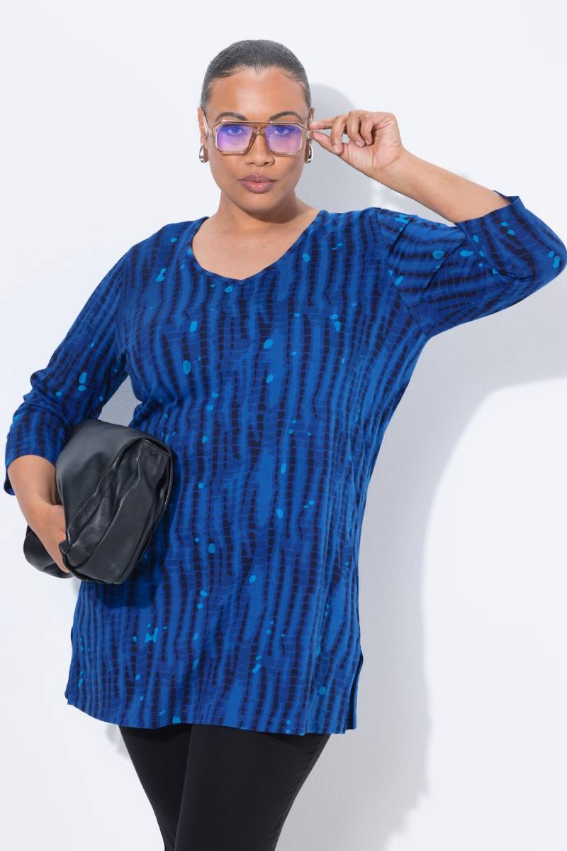 Große Größen Longshirt, Damen, blau, Größe: 50/52, Baumwolle, Ulla Popken von Ulla Popken