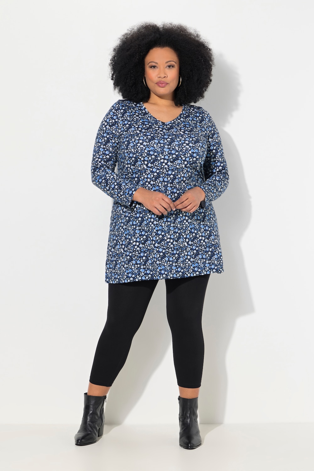 Große Größen Longshirt, Damen, blau, Größe: 58/60, Baumwolle, Ulla Popken von Ulla Popken