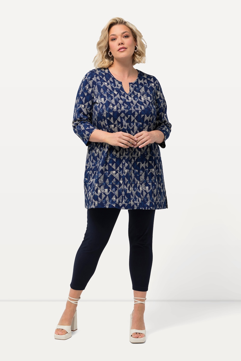 Große Größen Longshirt, Damen, blau, Größe: 62/64, Baumwolle, Ulla Popken von Ulla Popken