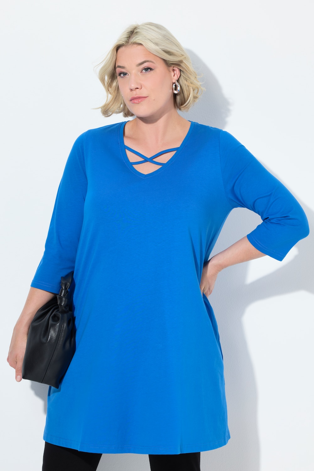 Große Größen Longshirt, Damen, blau, Größe: 66/68, Baumwolle, Ulla Popken von Ulla Popken