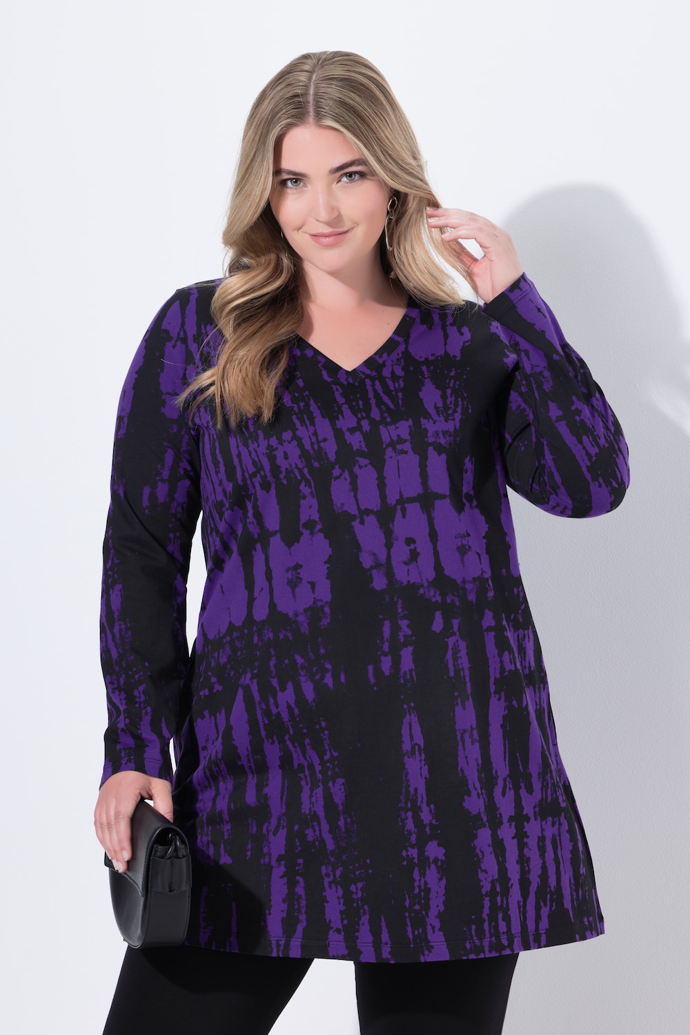 Große Größen Longshirt, Damen, lila, Größe: 54/56, Baumwolle, Ulla Popken von Ulla Popken