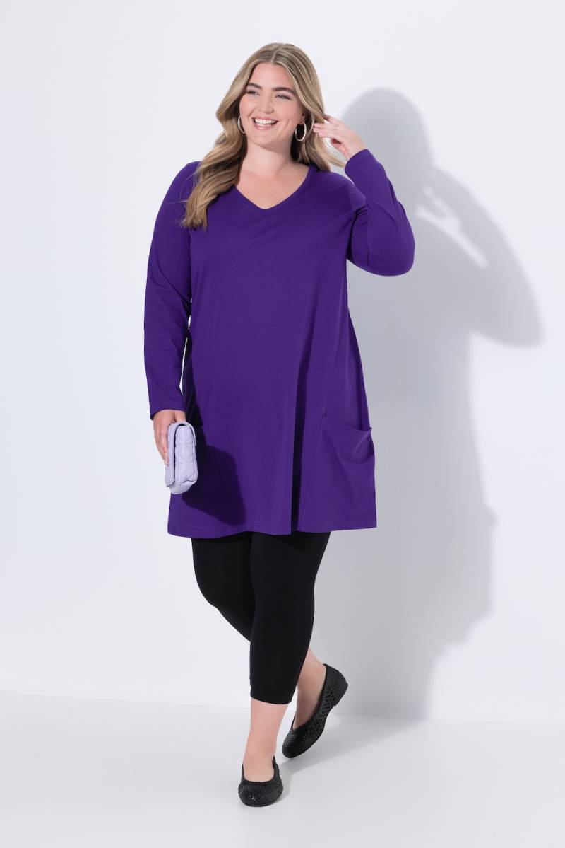 Große Größen Longshirt, Damen, lila, Größe: 58/60, Baumwolle, Ulla Popken von Ulla Popken