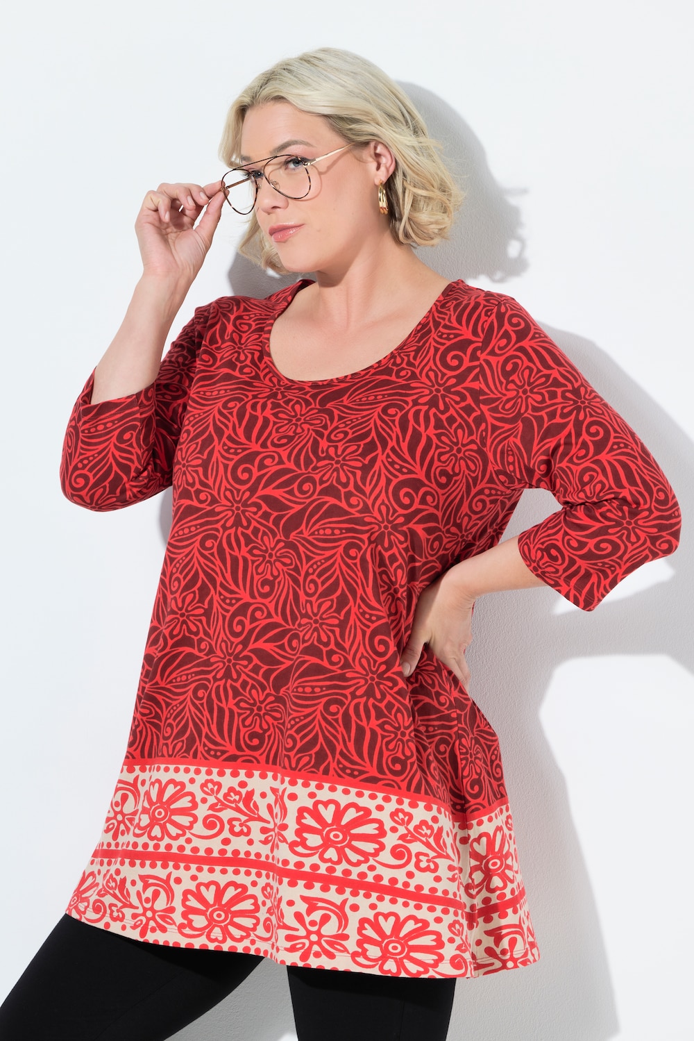 Große Größen Longshirt, Damen, rosa, Größe: 50/52, Baumwolle, Ulla Popken von Ulla Popken
