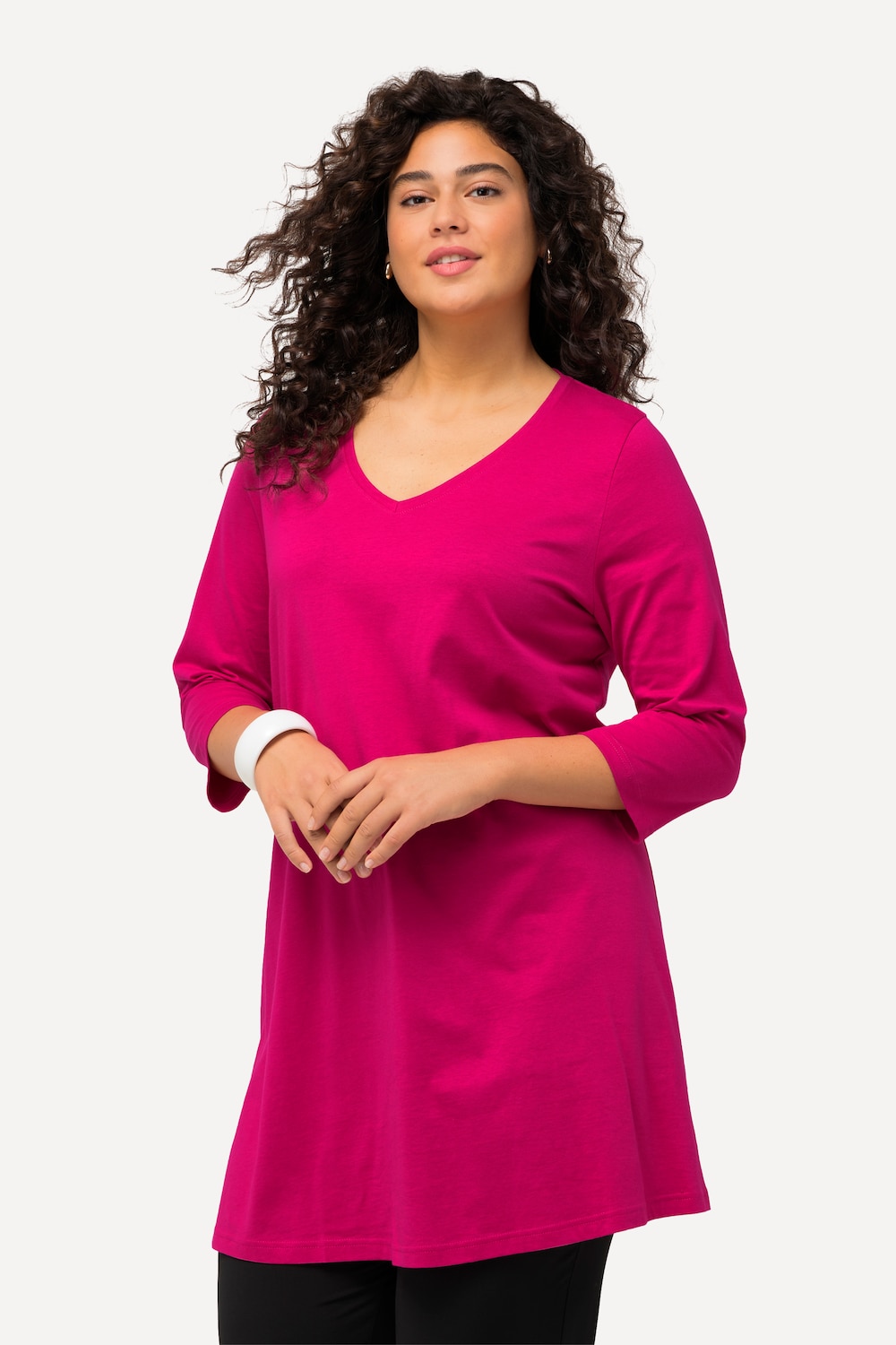 Große Größen Longshirt, Damen, rosa, Größe: 54/56, Baumwolle, Ulla Popken von Ulla Popken