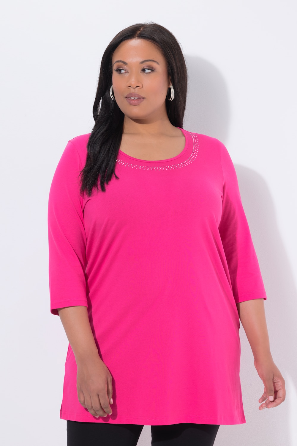 Große Größen Longshirt, Damen, rosa, Größe: 58/60, Baumwolle, Ulla Popken von Ulla Popken