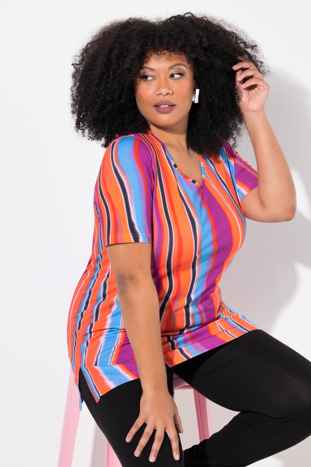 Große Größen Longshirt, Damen, rosa, Größe: 66/68, Baumwolle, Ulla Popken von Ulla Popken