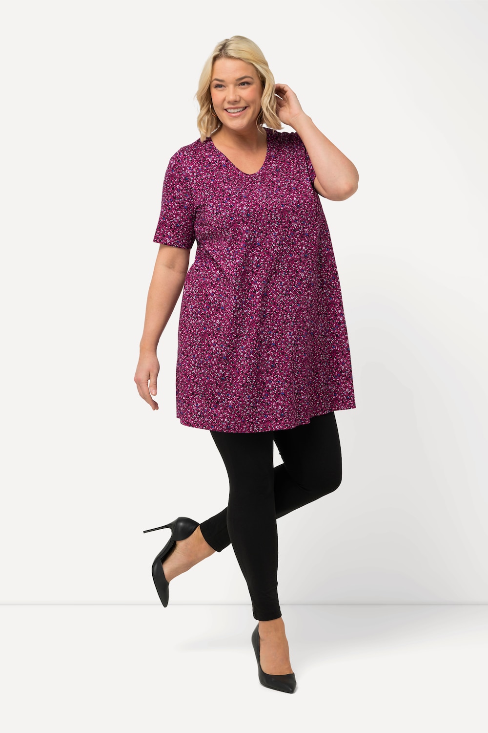 Große Größen Longshirt, Damen, rosa, Größe: 66/68, Baumwolle, Ulla Popken von Ulla Popken