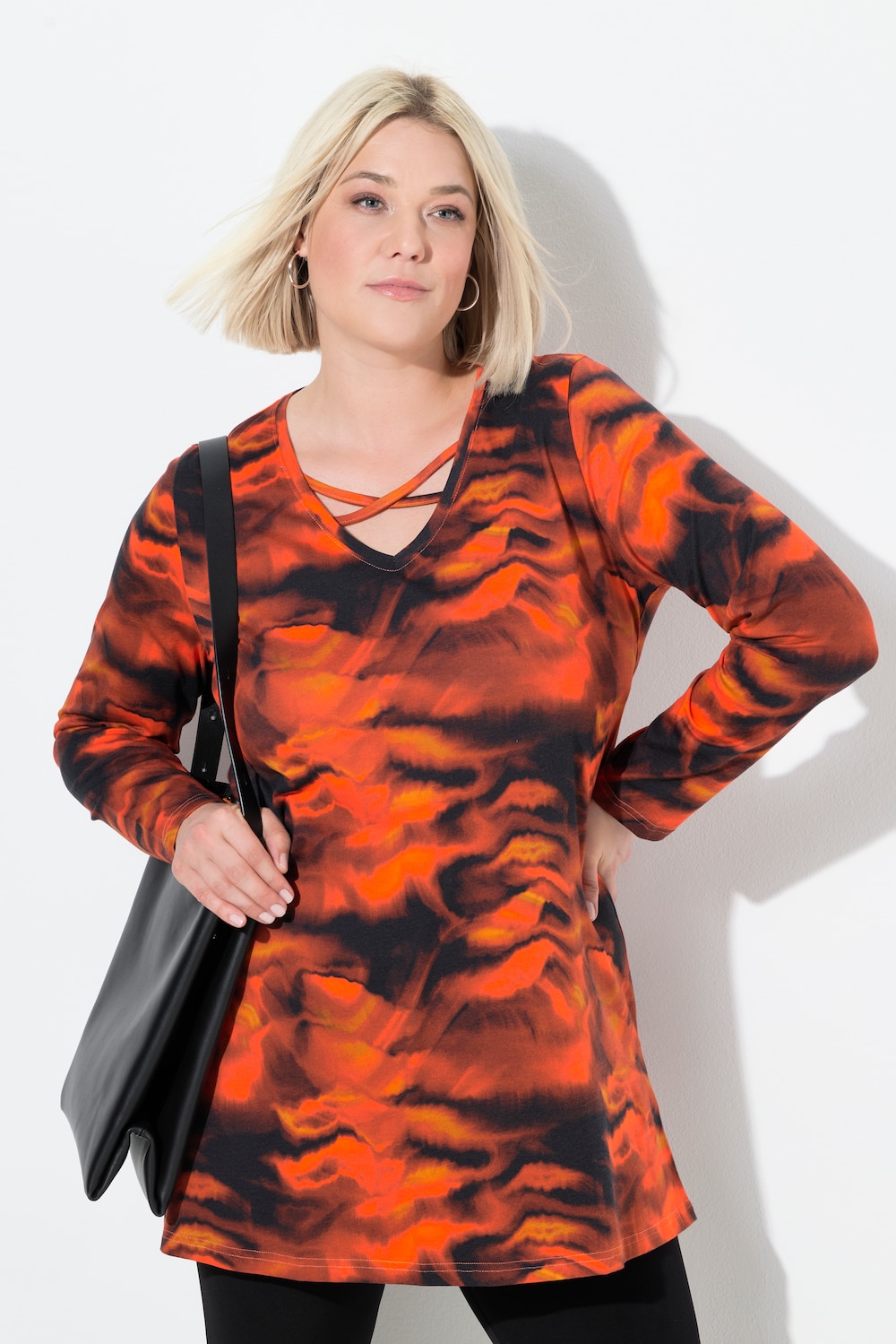 Große Größen Longshirt, Damen, rot, Größe: 46/48, Baumwolle, Ulla Popken von Ulla Popken