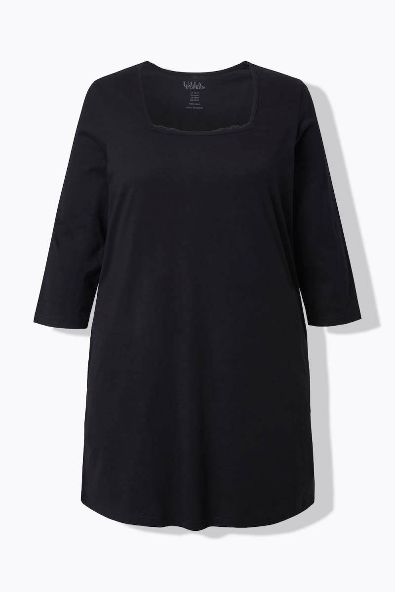 Große Größen Longshirt, Damen, schwarz, Größe: 46/48, Baumwolle, Ulla Popken von Ulla Popken