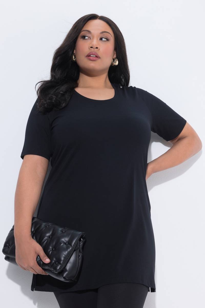 Große Größen Longshirt, Damen, schwarz, Größe: 54/56, Baumwolle, Ulla Popken von Ulla Popken