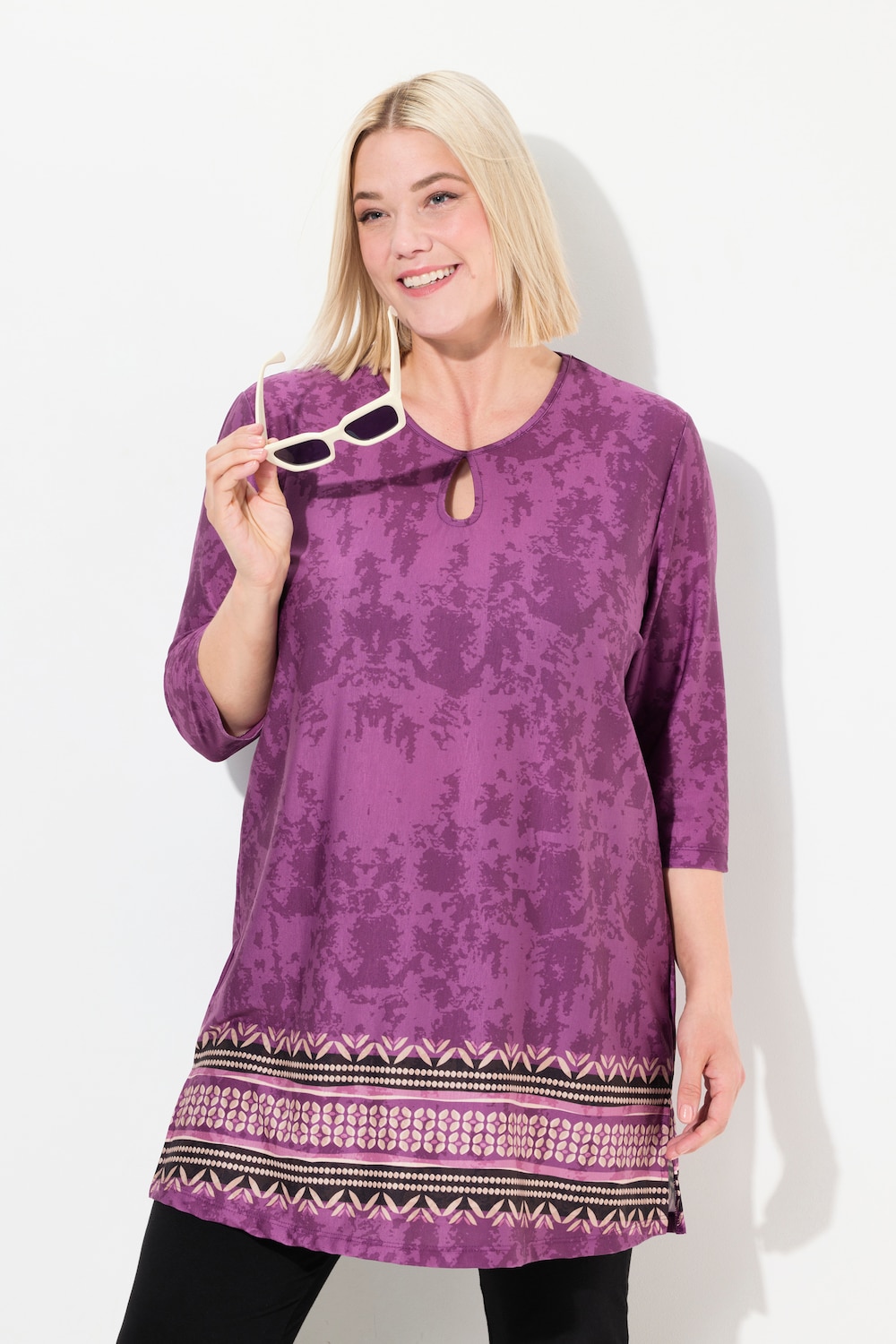 Große Größen Longshirt, Damen, rot, Größe: 62/64, Viskose, Ulla Popken von Ulla Popken