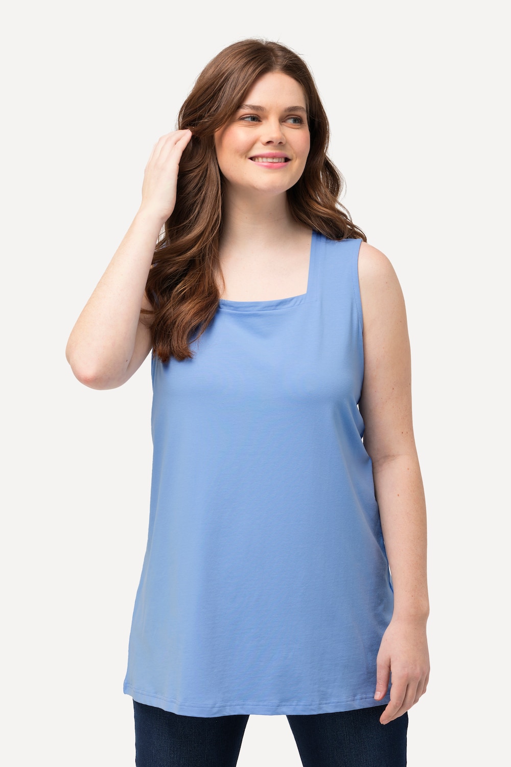 Große Größen Longtop, Damen, blau, Größe: 58/60, Baumwolle, Ulla Popken von Ulla Popken