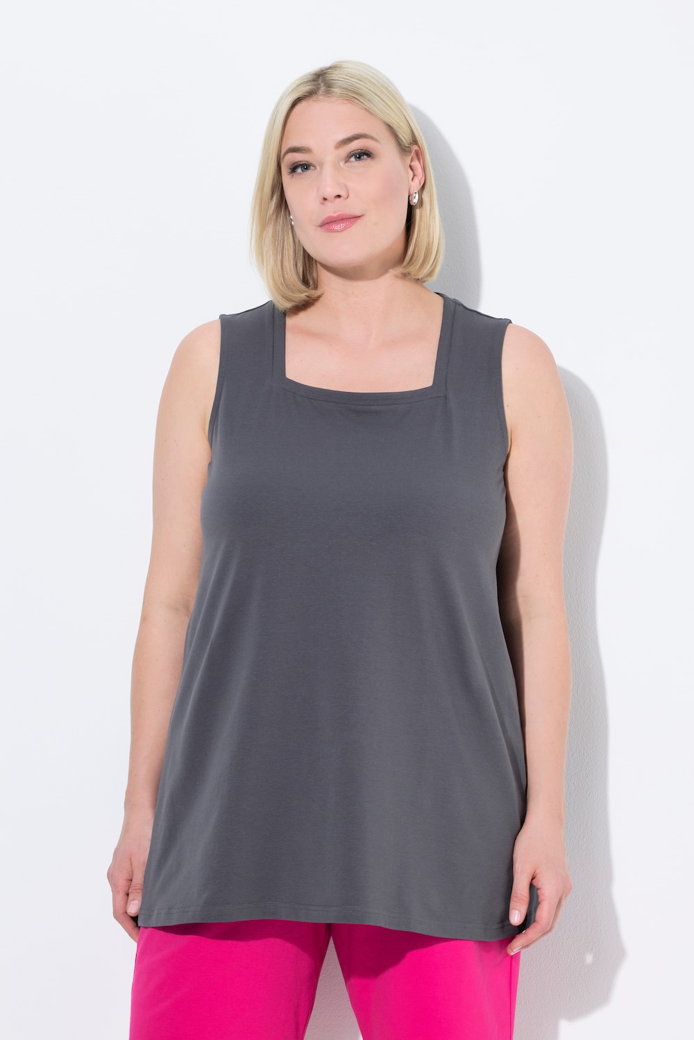 Große Größen Longtop, Damen, grau, Größe: 62/64, Baumwolle, Ulla Popken von Ulla Popken