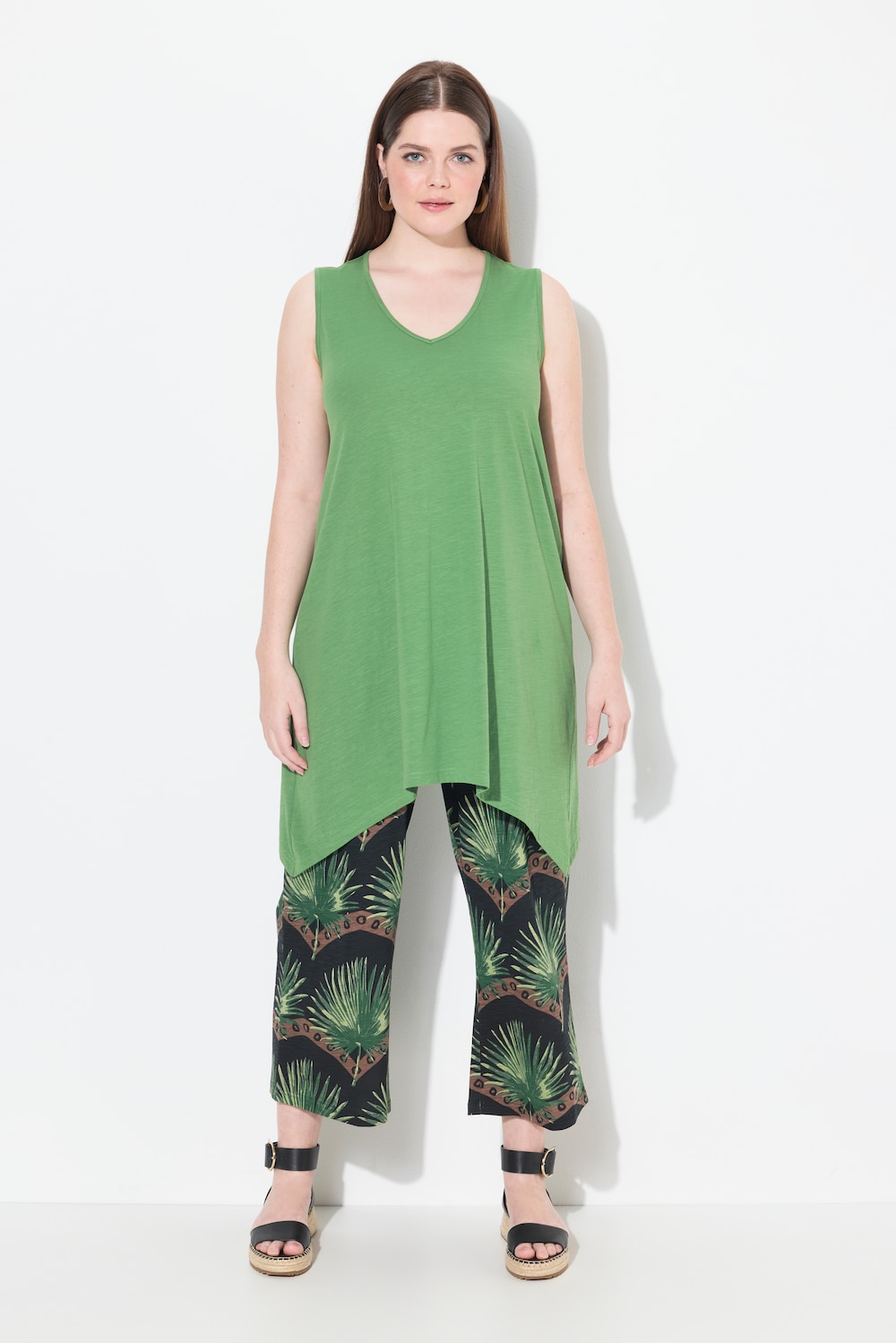 Große Größen Longtop, Damen, grün, Größe: 50/52, Baumwolle, Ulla Popken von Ulla Popken