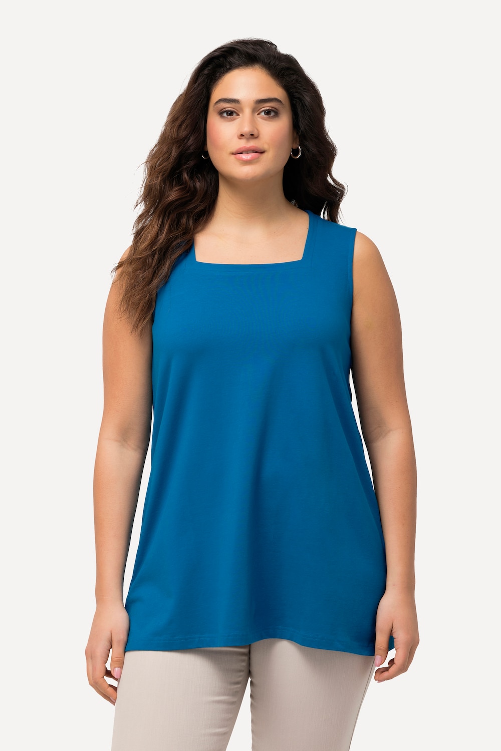 Große Größen Longtop, Damen, türkis, Größe: 46/48, Baumwolle, Ulla Popken von Ulla Popken