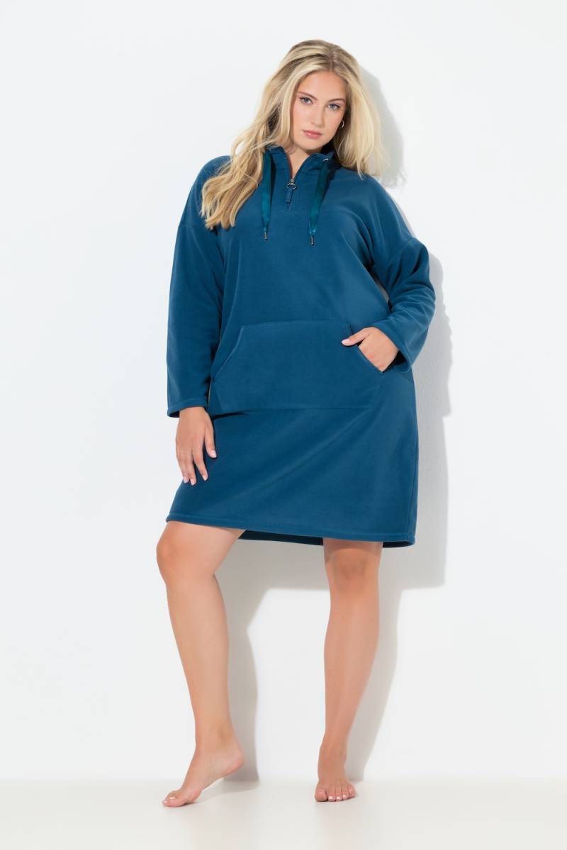 Große Größen Loungewear-Fleecekleid, Damen, türkis, Größe: 42/44, Polyester/Viskose, Ulla Popken von Ulla Popken