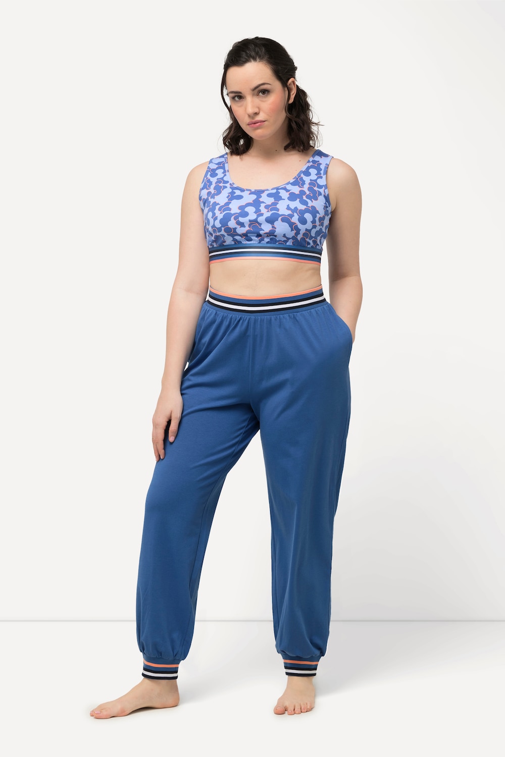 Große Größen Loungewear-Hose, Damen, blau, Größe: 46/48, Baumwolle, Ulla Popken von Ulla Popken