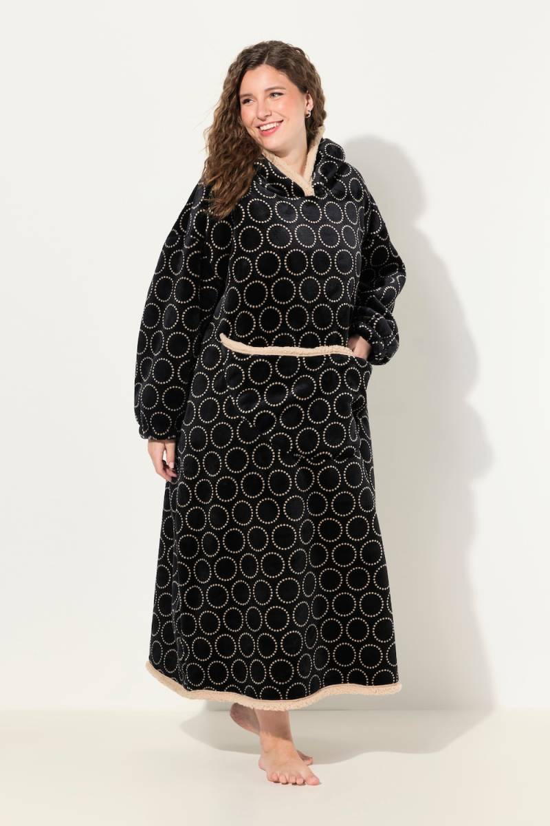 Große Größen Loungewear-Poncho, Damen, schwarz, Größe: II, Polyester, Ulla Popken von Ulla Popken