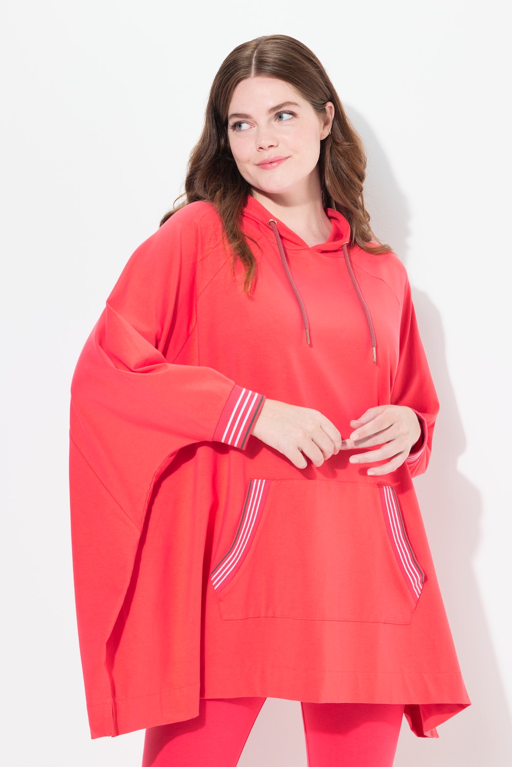 Große Größen Loungwear-Poncho, Damen, rosa, Größe: 2=50-56, Baumwolle, Ulla Popken von Ulla Popken