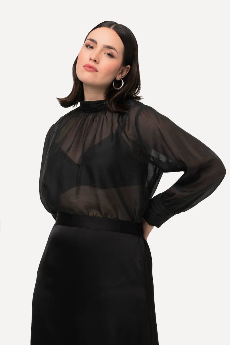 Große Größen Lyocell-Bluse, Damen, schwarz, Größe: 46/48, Synthetische Fasern/Polyester, Ulla Popken von Ulla Popken