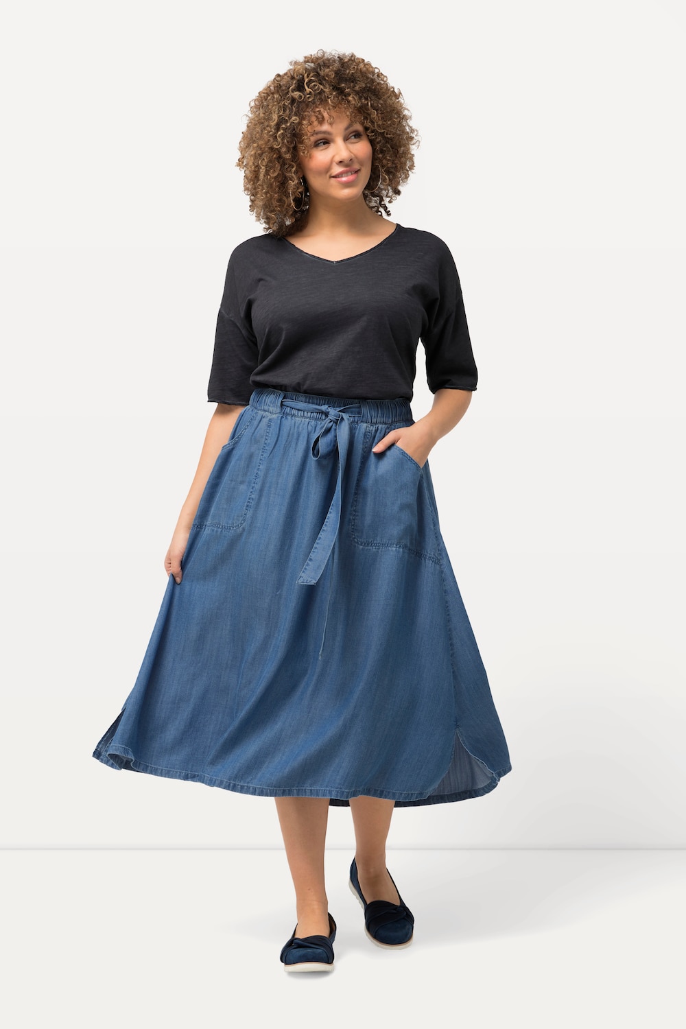 Große Größen Lyocell-Rock, Damen, blau, Größe: 42/44, Synthetische Fasern, Ulla Popken Große Größen Lyocell-Rock, Damen, blau, Größe: 42/44, Synthetische Fasern, Ulla Popken von Ulla Popken