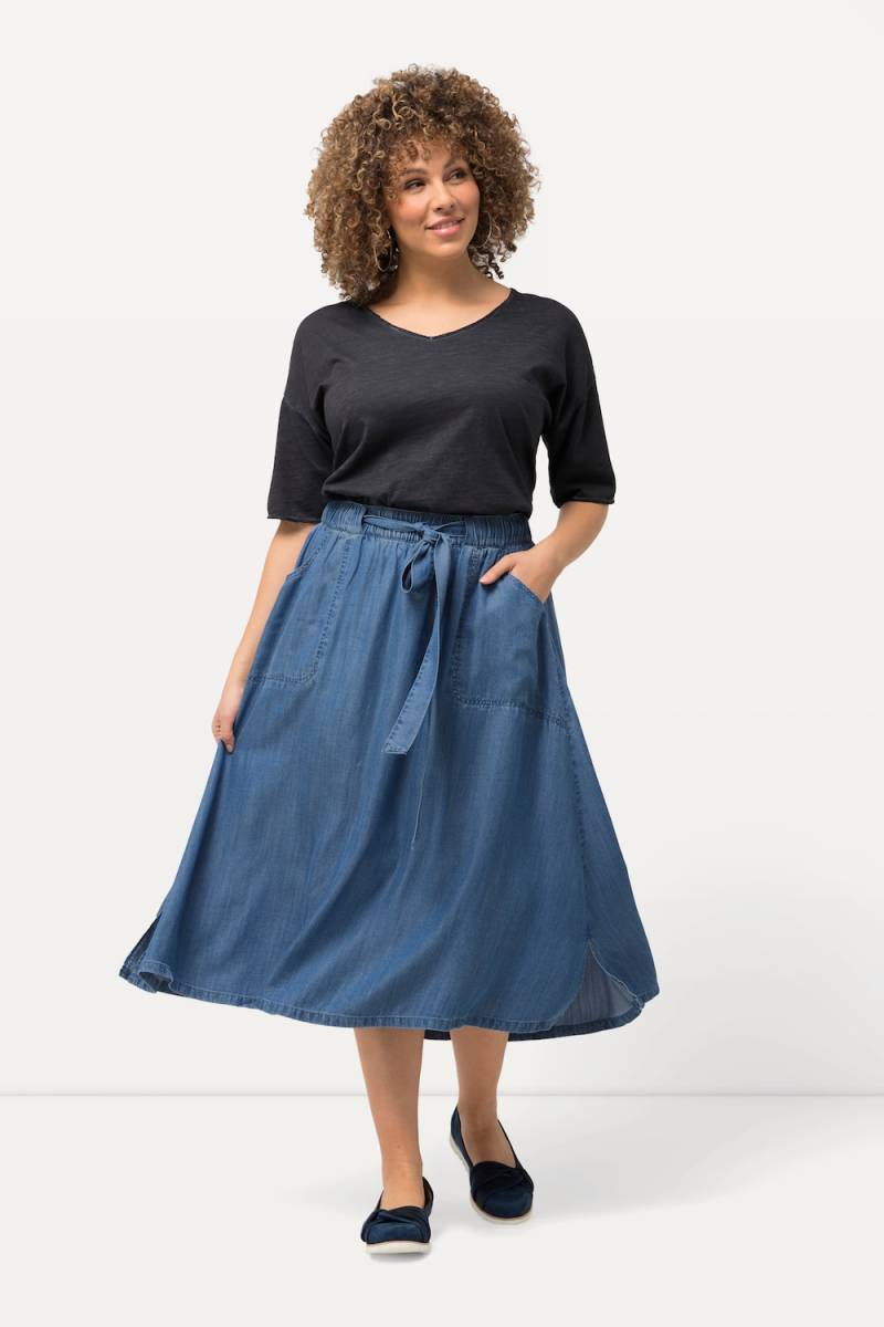 Große Größen Lyocell-Rock, Damen, blau, Größe: 42/44, Synthetische Fasern, Ulla Popken Große Größen Lyocell-Rock, Damen, blau, Größe: 42/44, Synthetische Fasern, Ulla Popken von Ulla Popken