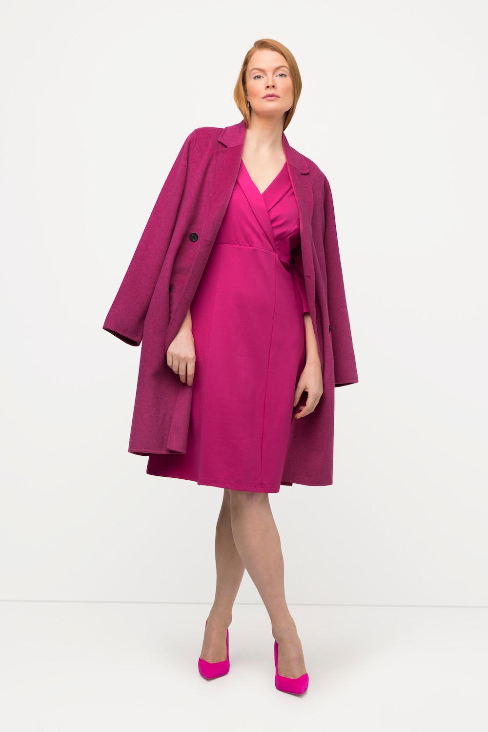 Große Größen Mantel, Damen, rosa, Größe: 58/60, Polyester/Wolle, Ulla Popken von Ulla Popken