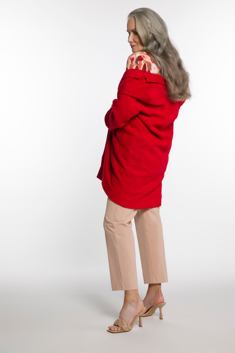 Große Größen Mantel, Damen, rot, Größe: 46, Polyester/Viskose/Wolle, Ulla Popken von Ulla Popken