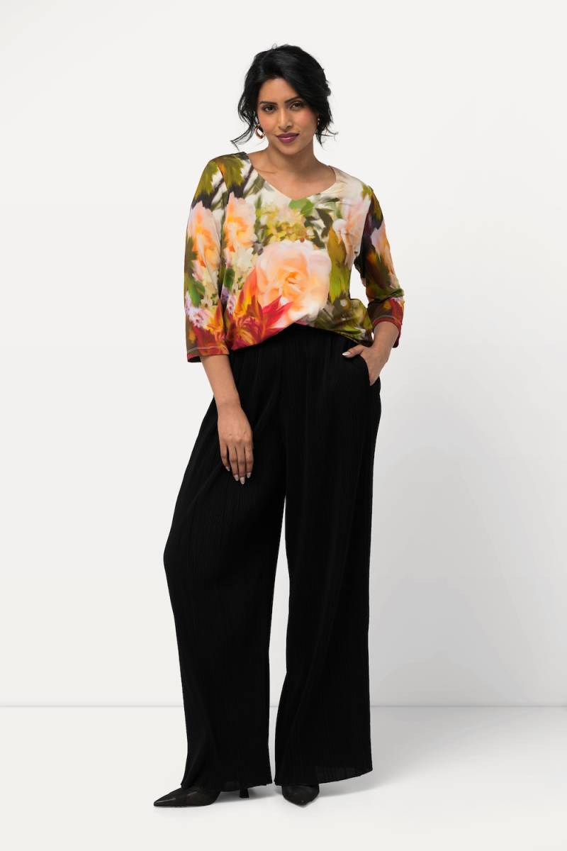 Große Größen Marlene-Plisseehose, Damen, schwarz, Größe: 52, Polyester, Ulla Popken von Ulla Popken