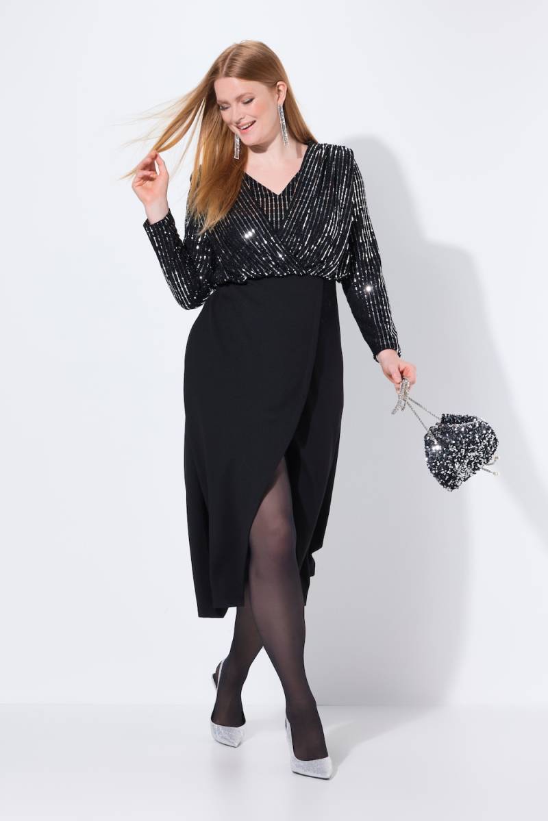 Große Größen Maxi-Bodyconkleid, Damen, schwarz, Größe: 50, Polyester/Synthetische Fasern, Ulla Popken von Ulla Popken