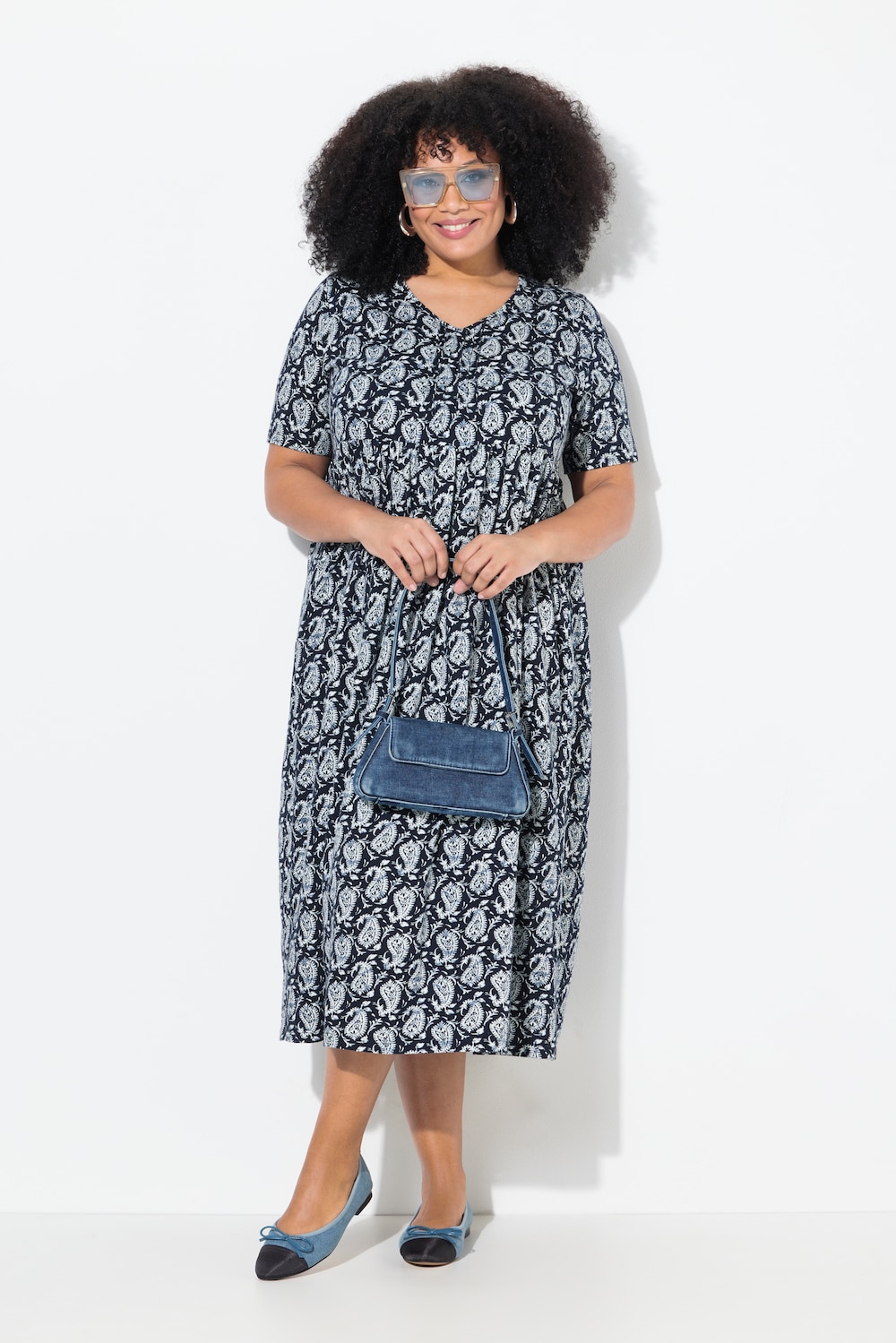 Große Größen Maxikleid, Damen, blau, Größe: 66/68, Baumwolle, Ulla Popken von Ulla Popken