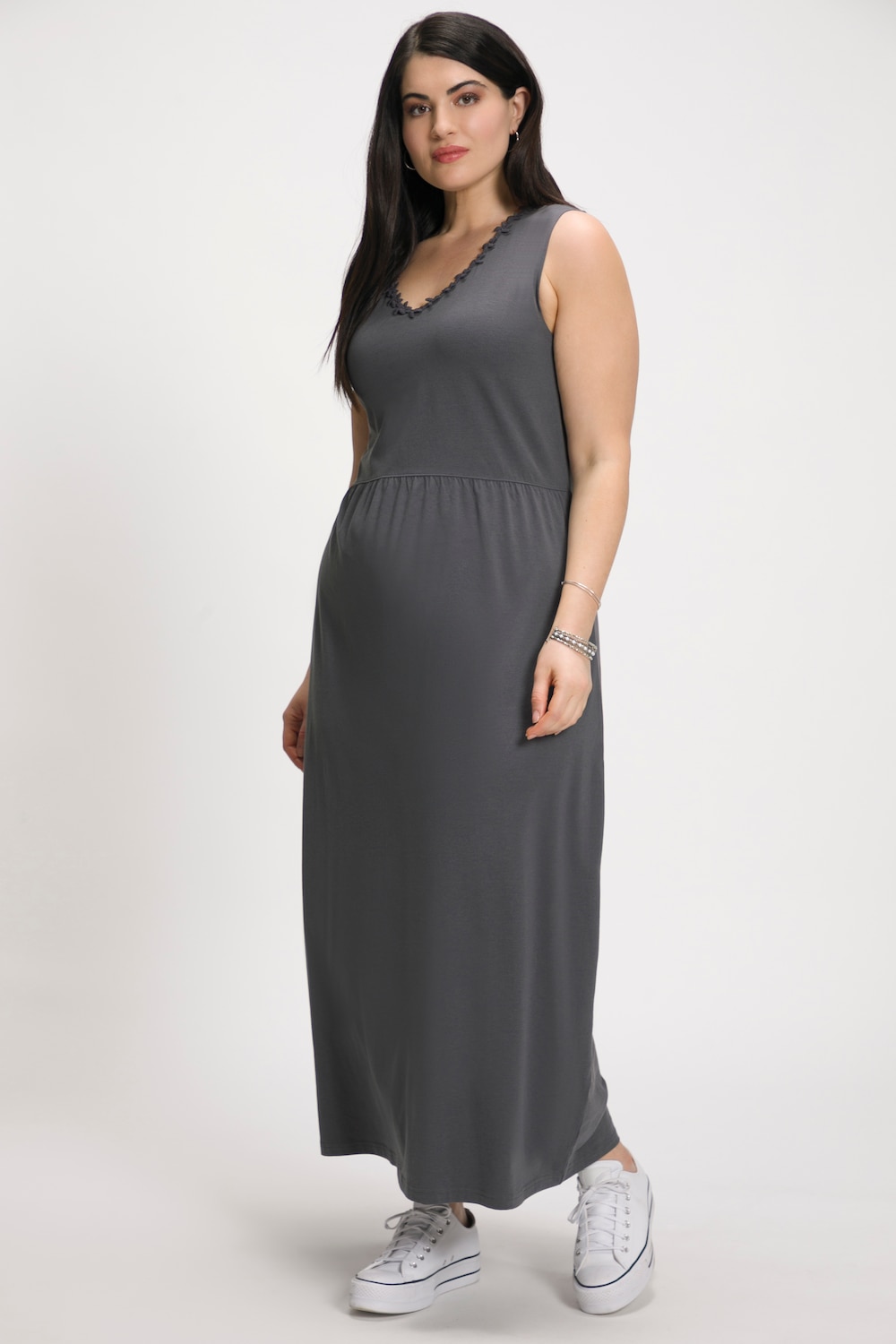 Große Größen Maxikleid, Damen, braun, Größe: 46/48, Baumwolle/Polyester, Ulla Popken von Ulla Popken