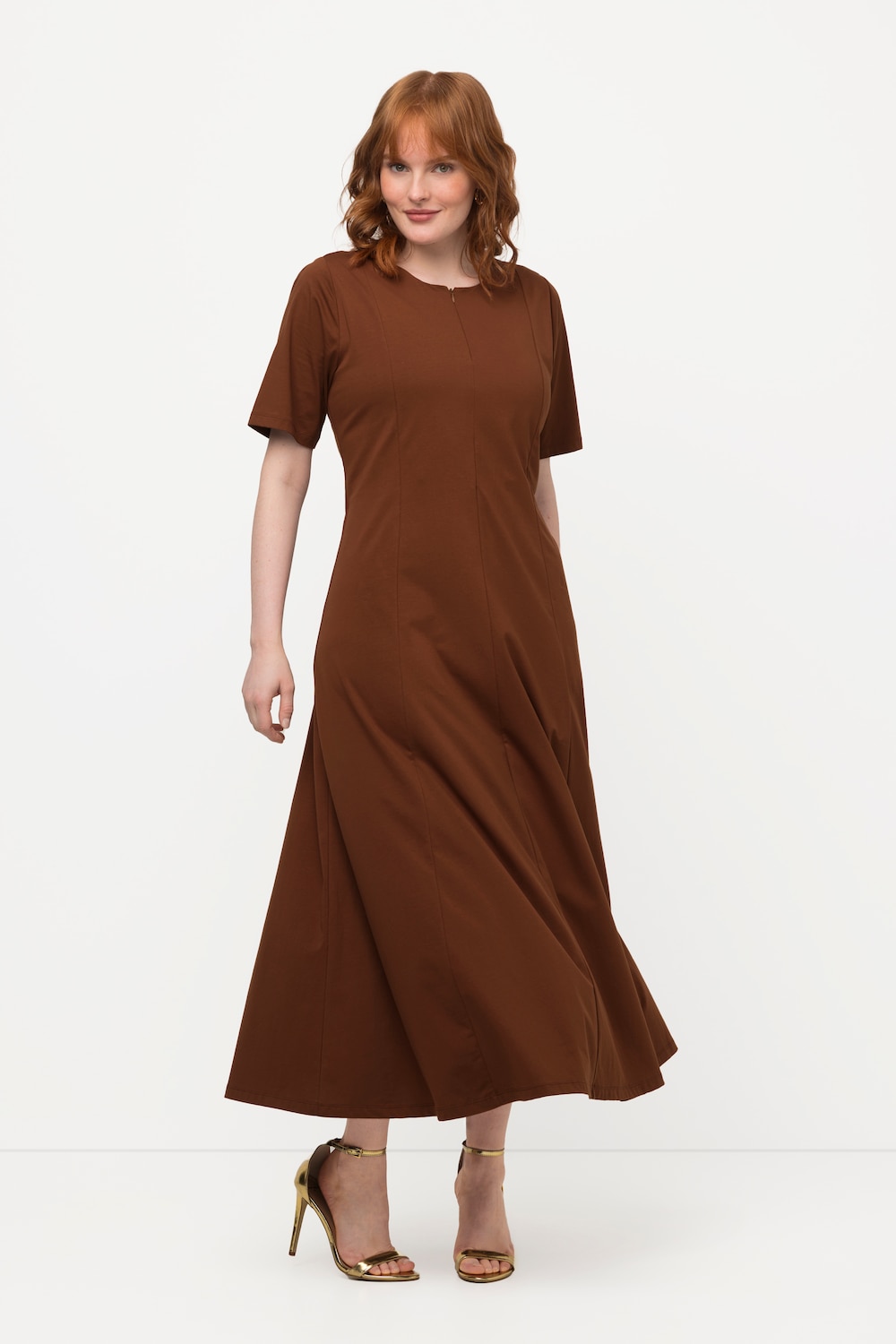 Große Größen Maxikleid, Damen, braun, Größe: 46/48, Synthetische Fasern/Elasthan, Ulla Popken von Ulla Popken