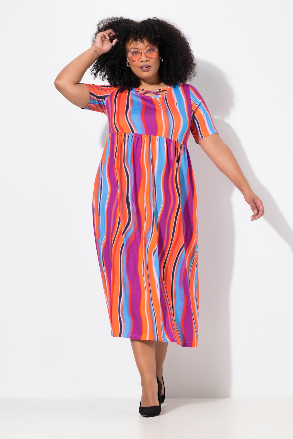 Große Größen Maxikleid, Damen, rosa, Größe: 66/68, Baumwolle, Ulla Popken von Ulla Popken