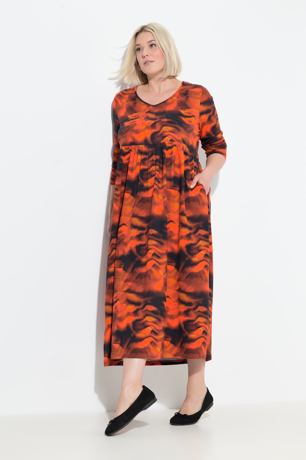 Große Größen Maxikleid, Damen, rot, Größe: 46/48, Baumwolle, Ulla Popken von Ulla Popken