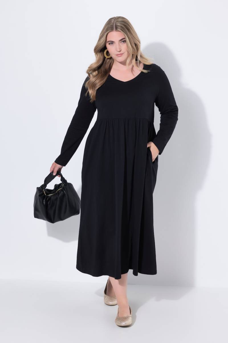 Große Größen Maxikleid, Damen, schwarz, Größe: 54/56, Baumwolle, Ulla Popken von Ulla Popken