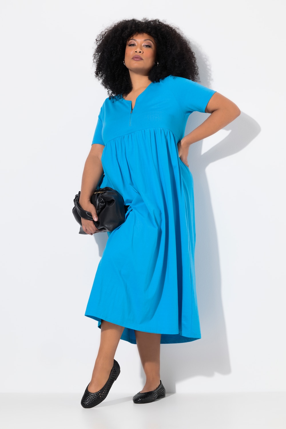 Große Größen Maxikleid, Damen, türkis, Größe: 50/52, Baumwolle, Ulla Popken von Ulla Popken