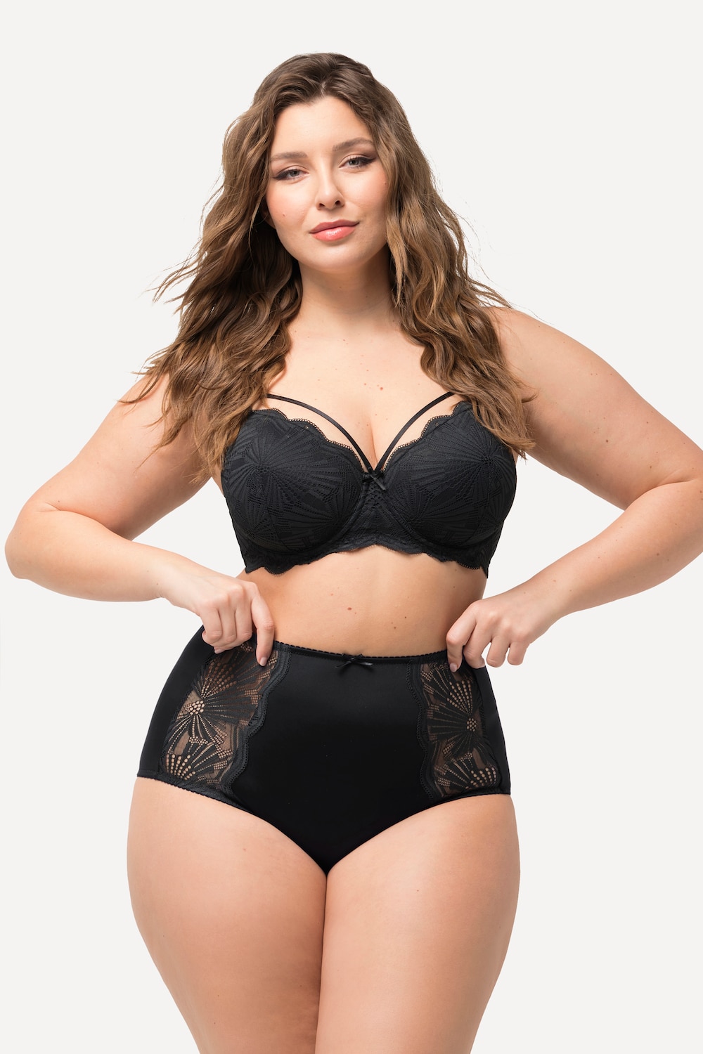 Große Größen Maxislip, Damen, schwarz, Größe: 42/44, Baumwolle/Synthetische Fasern/Elasthan, Ulla Popken von Ulla Popken