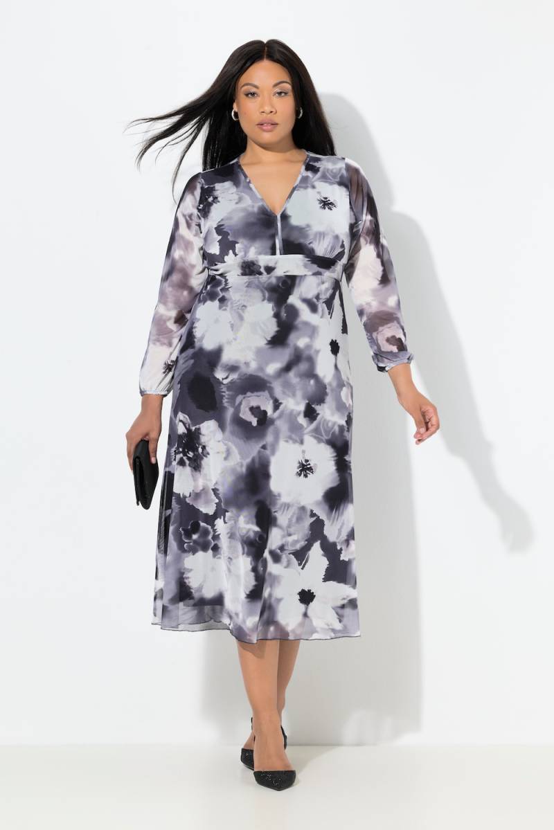 Große Größen Mesh-Maxikleid, Damen, schwarz, Größe: 50, Polyester/Elasthan, Ulla Popken von Ulla Popken