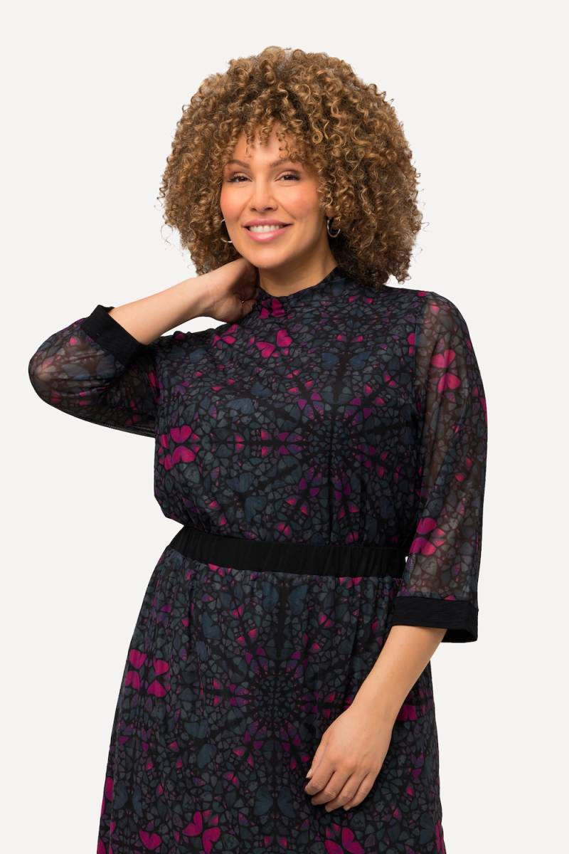 Große Größen Mesh-Shirt, Damen, schwarz, Größe: 46/48, Polyester/Viskose, Ulla Popken von Ulla Popken
