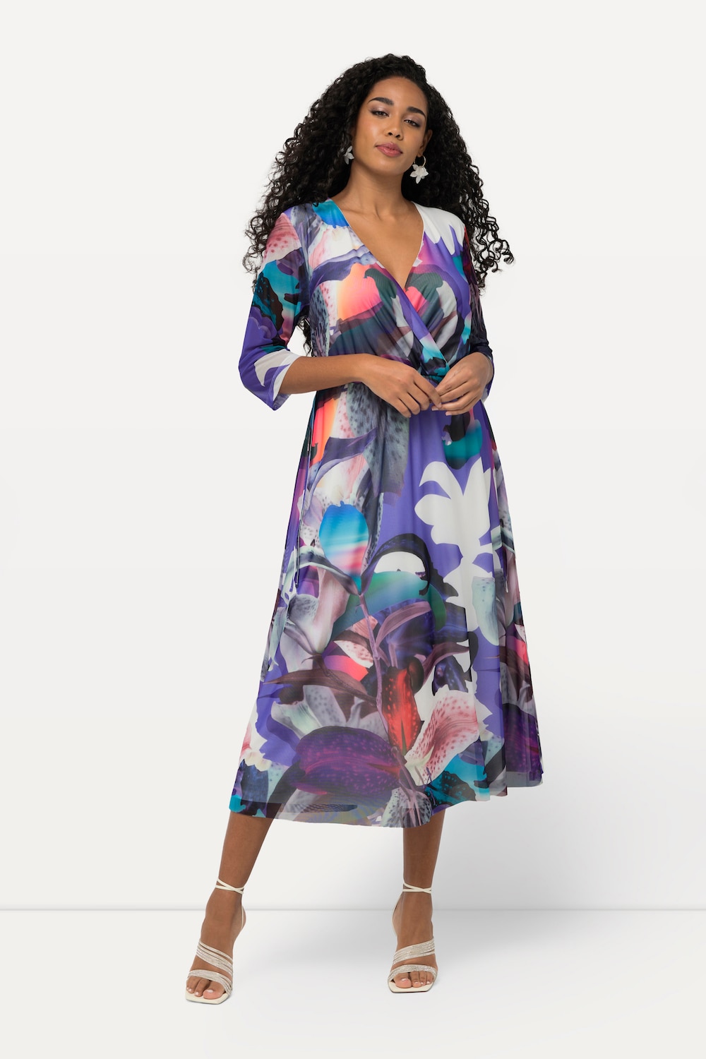 Große Größen Meshkleid, Damen, beige, Größe: 46/48, Polyester/Elasthan, Ulla Popken von Ulla Popken