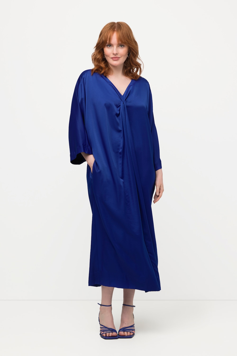 Große Größen Midikleid, Damen, blau, Größe: 42/44, Viskose/Polyester, Ulla Popken von Ulla Popken